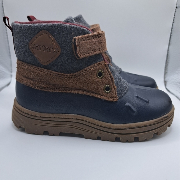Little kids Carter's Boots navy blue & gray size 11M - Picture 3 of 12